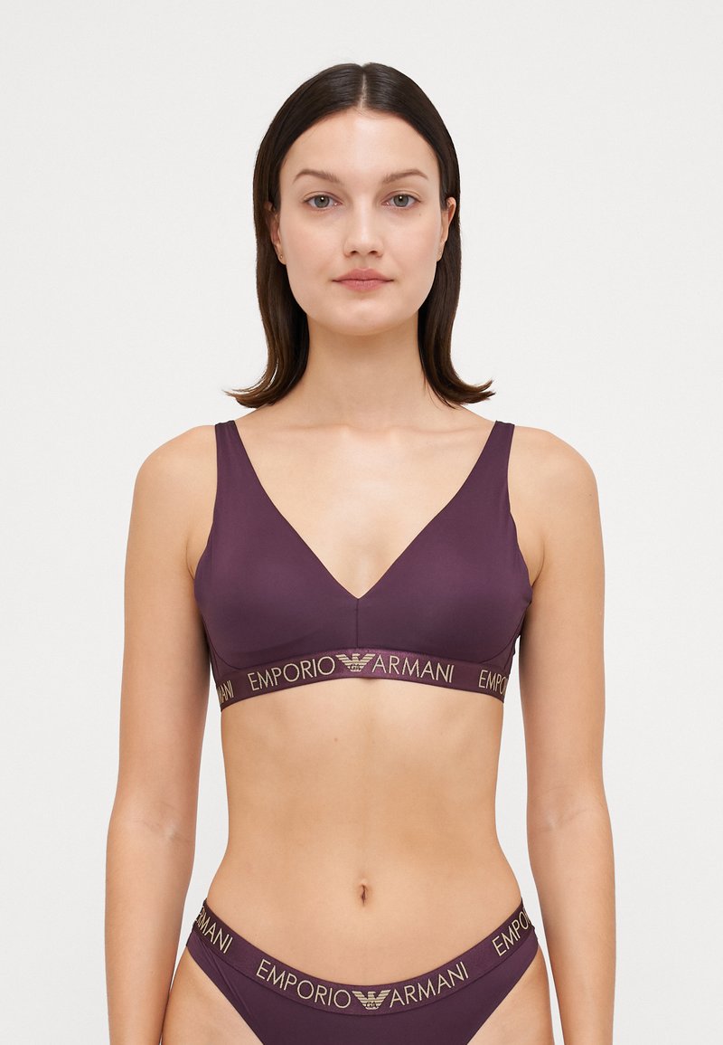 Emporio Armani REMOVABLE PADS BRALETTE - Τριγωνικό σουτιέν - mora blackberry