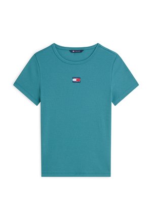 Tommy Jeans, SLIM BADGE TEE - Lihtne T-särk - teal