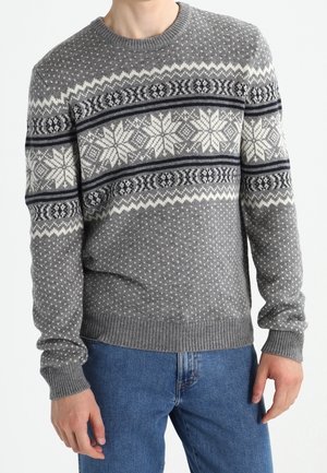 Strickpullover - mottled grey