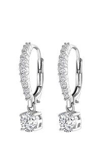 925 SILVER ROW WITH 9 ZIRCONIA STONES AND ZIRCONIA PENDANT - Ohrringe - silver-coloured