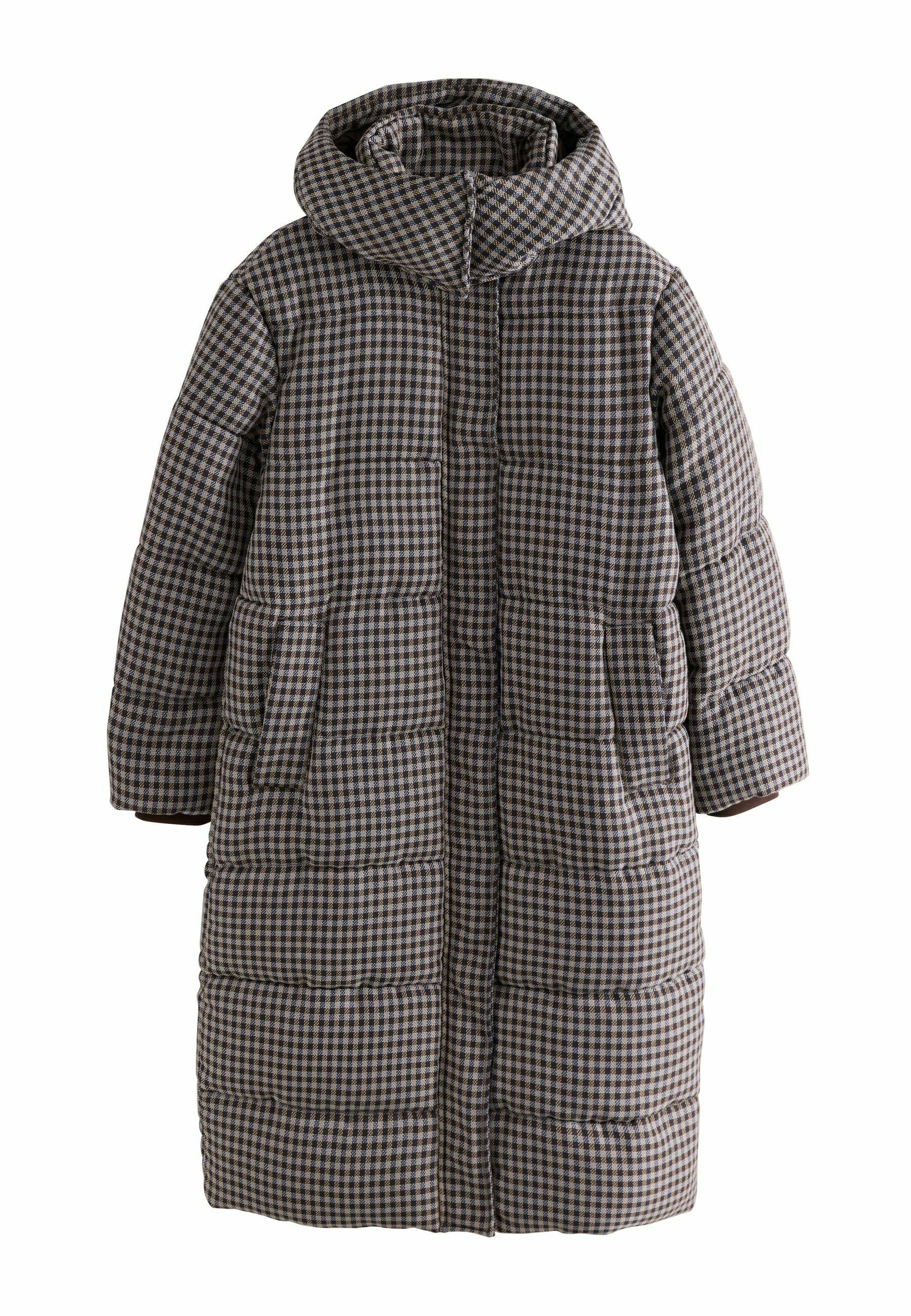 Next REGULAR FIT - LONG PADDED CHECK - Winter coat - chocolate