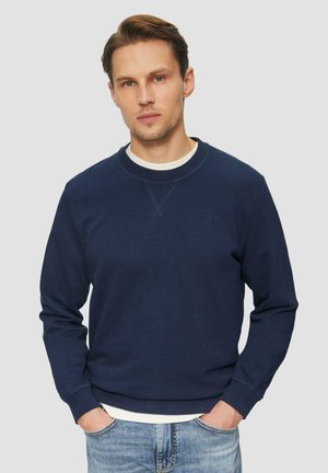 s.Oliver CREW NECK MIT LOGO-STICKEREI - Sweatshirt - tiefblau