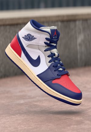 AIR JORDAN 1 MID - Baskets montantes - white/deep royal blue/university red/neutral grey/sail
