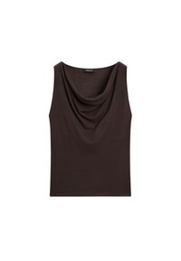 DRAPED NECKLINE - Débardeur - dark brown