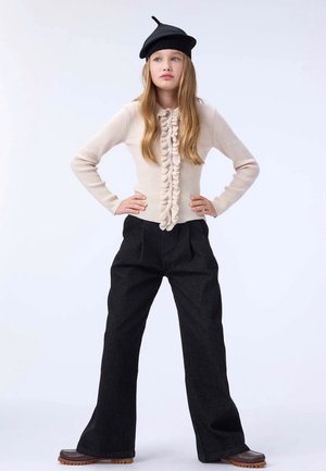 Molo AEISHA PLEATS - Sirgete säärtega teksad - washed black