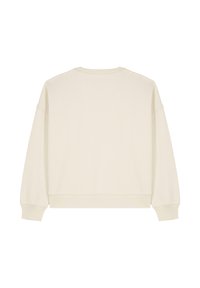 Crème-kleurige sweatshirt met lange mouwen, relaxte pasvorm, ribgebreide manchetten en zoom, stofmix met katoen en een minimalistisch ontwerp.