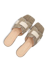 Notre-V Muiltjes - taupe beige jute combi