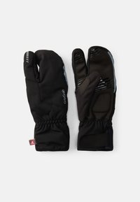 Guanti neri a due dita con superficie texture, polsino elastico e marchio GripGrab. Include una morbida fodera interna e un'area palmo rinforzata.