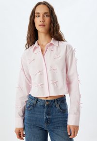 CROP - Button-down blouse - pink