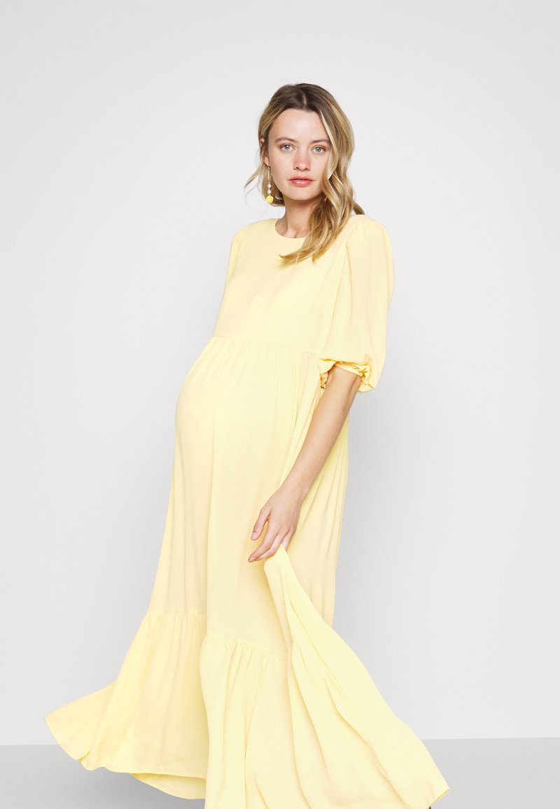 Damen Freizeitkleider | Glamorous Bloom TIERED SMOCK MIDAXI DRESS WITH PUFF SHORT SLEEVES SCOOP BACK Freizeitkleid lemon/gelb Damen Freizeitkleider | Glamorous Bloom TIERED SMOCK MIDAXI DRESS WITH PUFF SHORT SLEEVES SCOOP BACK Freizeitkleid lemon/gelb