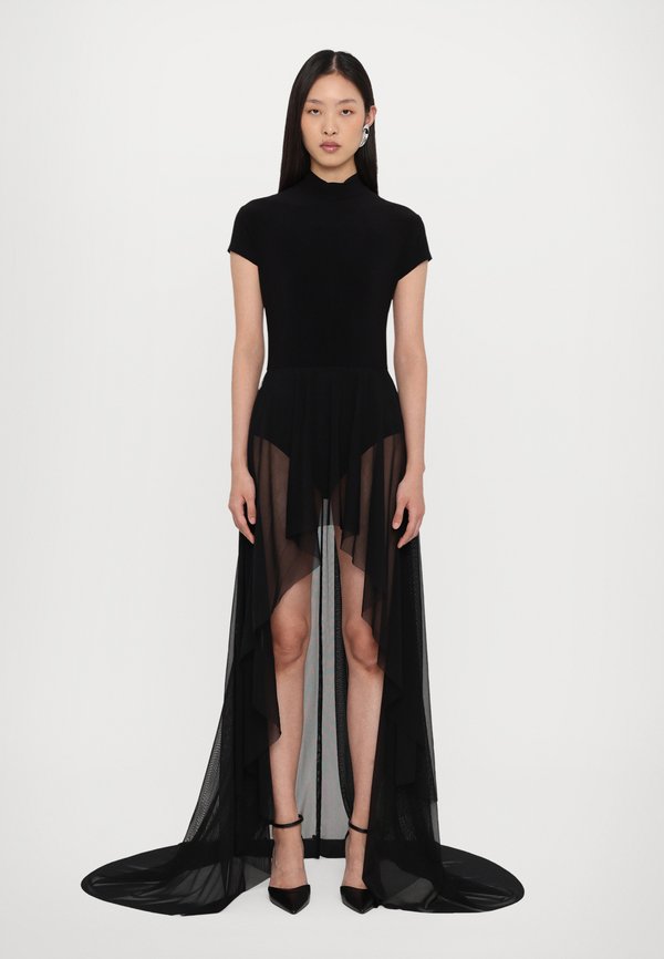 HI LOW MOCK NECK CAP SLEEVE GOWN - Cocktail dress / Party dress