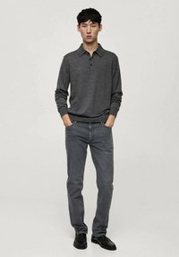 Mango Polo majica - mottled dark grey