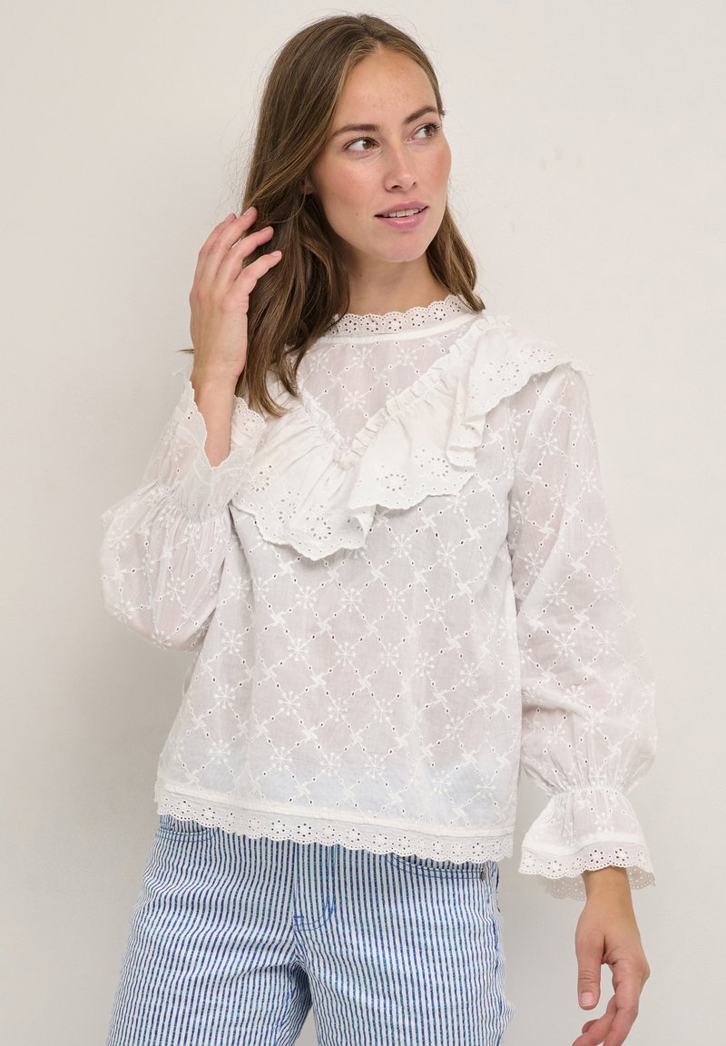 Structure Flounce Top Black Cream