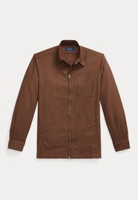 GARMENT-DYED OXFORD OVERSHIRT - Skjorta - chocolate mousse