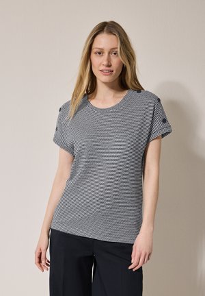 Cecil GESTREIFTES STRUKTUR - T-Shirt print - blau