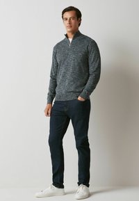 Next MARL ZIP NECK JUMPER - Pulóver - navy blue