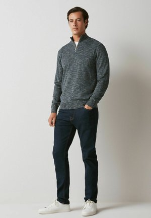 Next MARL ZIP NECK JUMPER - Pulóver - navy blue