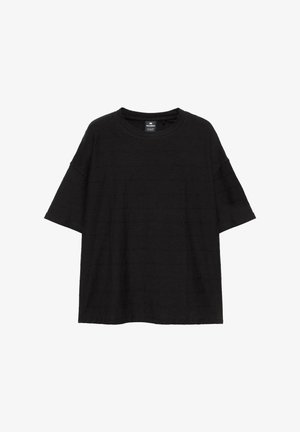 PULL&BEAR, BOXY-FIT STRIPED T-SHIRT - T-shirt basic - black