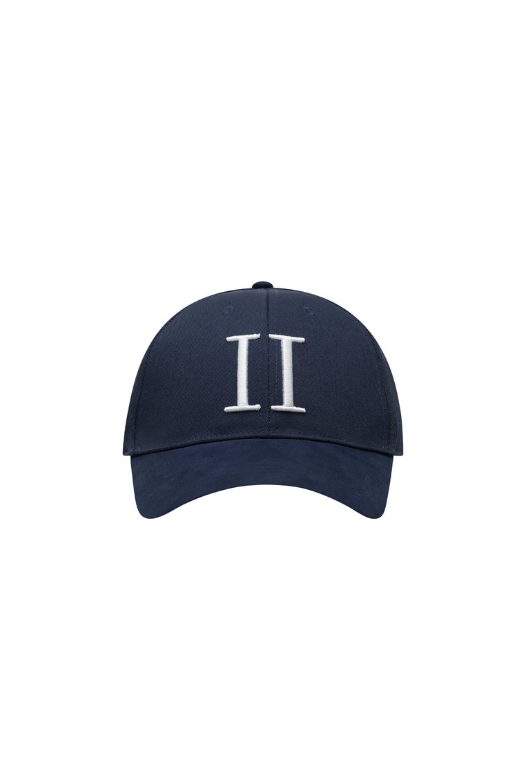 Navy blue cap made of fabric with a structured front. Features white embroidered "II" design on the front. Soft visor with an adjustable strap.