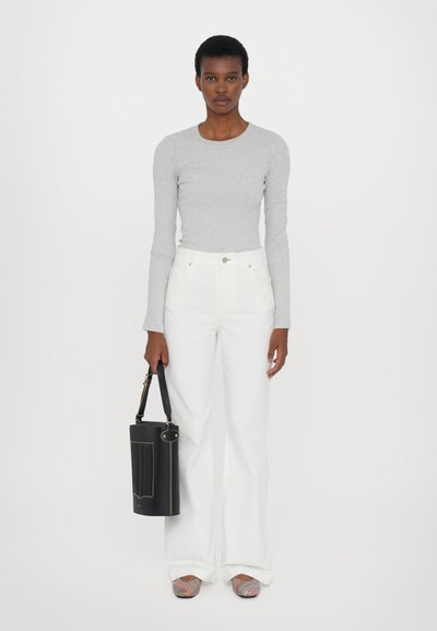 PS Paul Smith WOMENS WIDE LEG - Auduma bikses - white