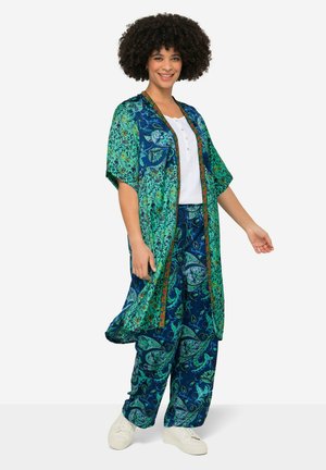 PATTERNED 3/4-SLEEVE OPEN FRONT - Cardigan - emerald