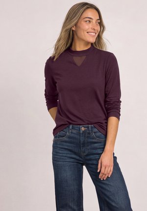 Street One, LONG-SLEEVE SHIRT WITH A TURTLENECK AND MESH DETAILING - T-shirt à manches longues - berry plum