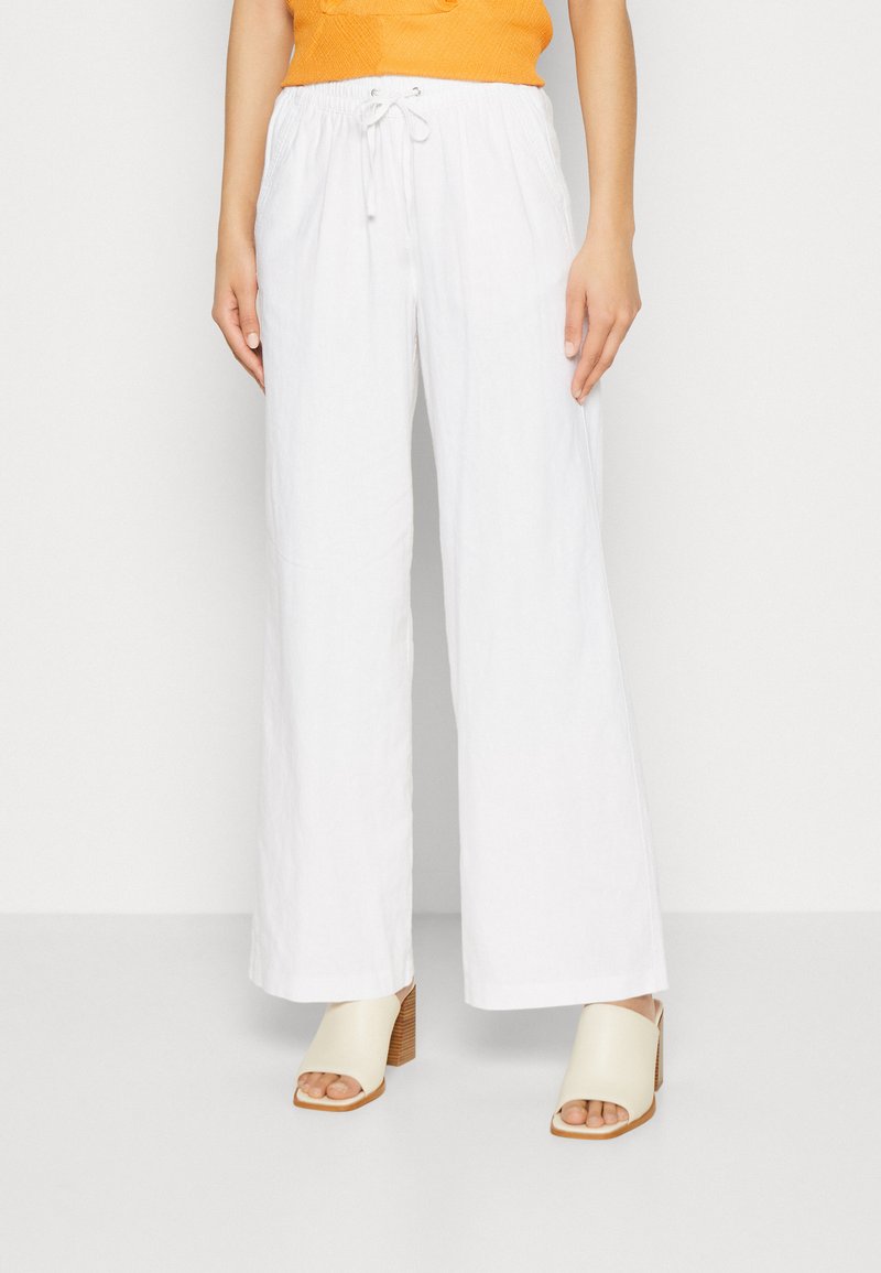 Marks & Spencer WIDE LEG Trousers soft white/white Zalando