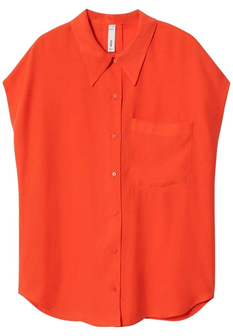 Mango Overhemdblouse oranje gemêleerd