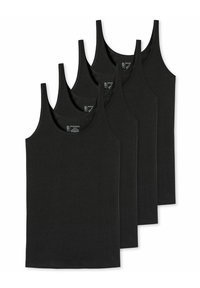 Schiesser 4 PACK TOPS  - Undershirt - schwarz