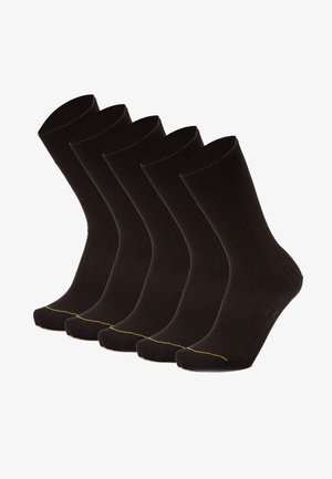 Ciocca 5 PACK MID CALF ELASTICIZED MEDIUM WEIGHT FILO SCOZIA SOC - Calcetines - black