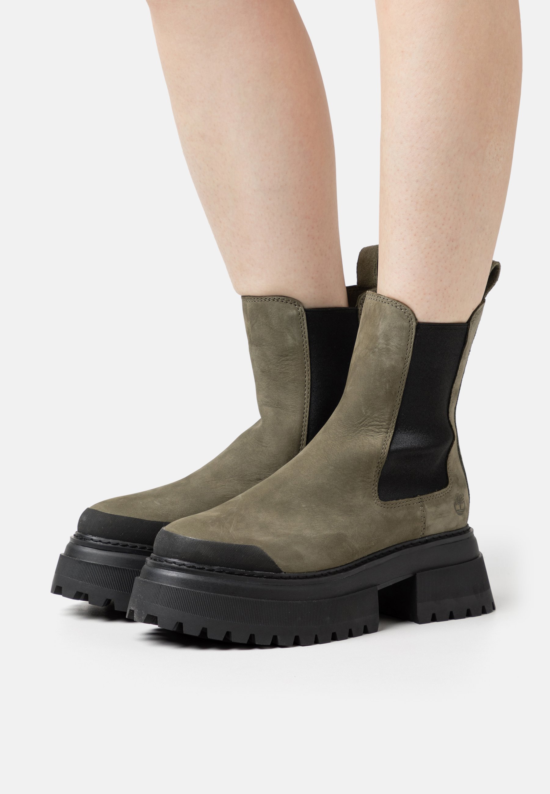 timberland green chelsea boots