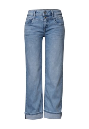 Street One, STRAIGHT LEG JEANS IM CASUAL FIT MIT TURN-UP - Jean droit - light blue random washed