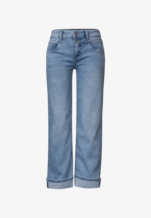 Street One, STRAIGHT LEG JEANS IM CASUAL FIT MIT TURN-UP - Jean droit - light blue random washed
