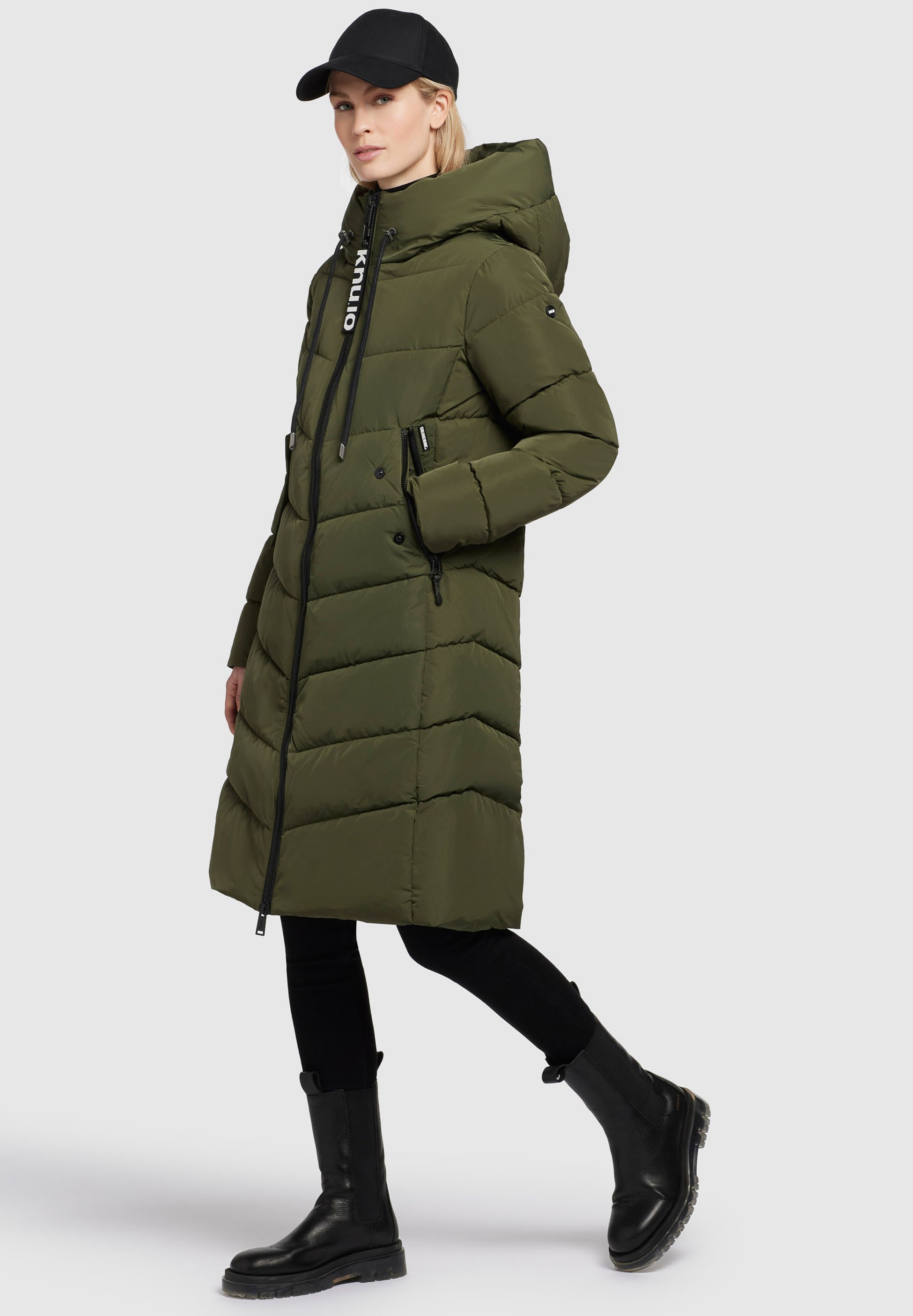 Piumino Donna Moda Cappotto Invernale Khujo Mikia Donna - Nero Trapuntato Con Cappuccio Cappotto Invernale Nero Cappuccio - Foto 4