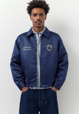 PULL&BEAR EMBROIDERED  - Übergangsjacke - mottled dark blue