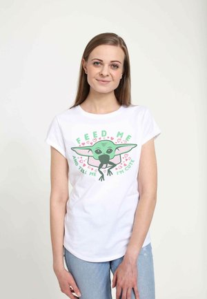STAR WARS: THE MANDALORIAN FEED ME AND TELL ME I'M CUTE - Camiseta estampada - white
