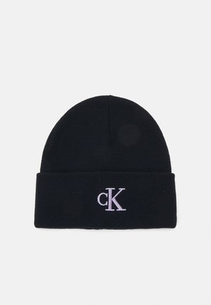 Calvin Klein Jeans MONOGRAM EMBRO BEANIE - Berretto - black/pastel lilac