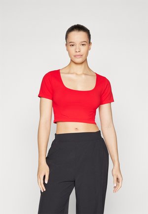 SLEEK SEAMLESS SHORT SLEEVE TOP - Print T-shirt - heated red