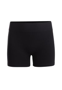 Boxer shorts neri in cotone con una trama liscia, ampia cintura elastica e design aderente, adatti per comfort e flessibilità.