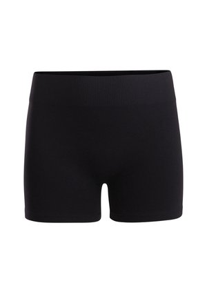 Zwarte katoenen boxershorts met een gladde textuur, brede elastische tailleband en een aansluitend ontwerp, geschikt voor comfort en flexibiliteit.