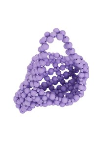 Bracciale in silicone viola realizzato con sfere interconnesse, caratterizzato da una superficie flessibile e testurizzata e da un design a strati per un aspetto moderno.
