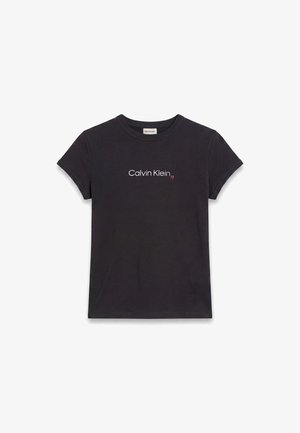Calvin Klein Jeans, SLIM FIT HEART LOGO - Trükipildiga T-särk - black
