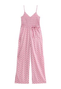 New Look ABSTRACT PRINT SHIRRED WIDE LEG - Overall / Jumpsuit - pink pattern