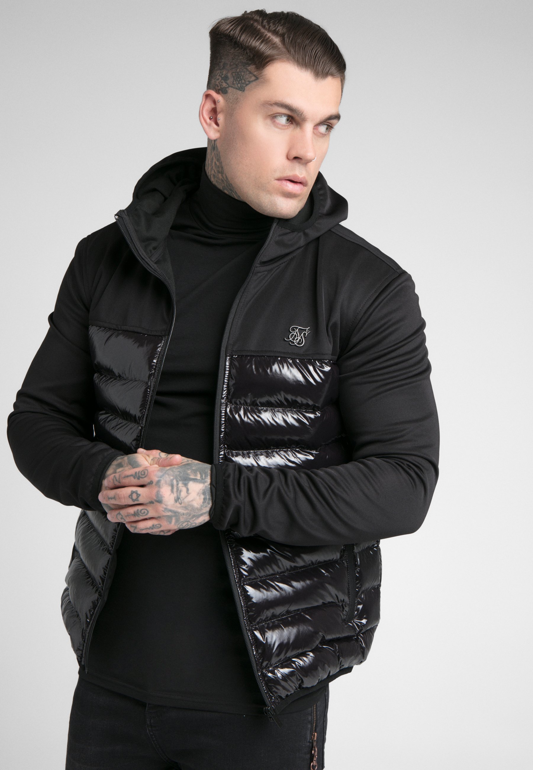SIKSILK NEO BUBBLE JACKET Übergangsjacke blackschwarz SIKSILK NEO BUBBLE JACKET Übergangsjacke blackschwarz