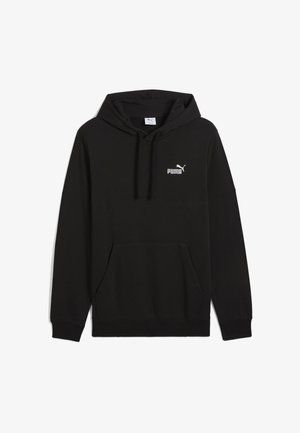 Mustan fleecemantli kapuutsiga sviiteril on känguru tasku, nööriga kapuuts ja valge Puma logo vasakul rinnal. Pehme tekstuur ja regulaarne istuvus.