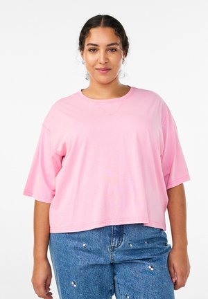 BOXY - Základné tričko - pink frosting washed