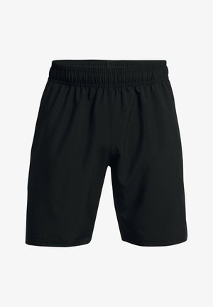 Black athletic shorts with an elastic waistband, made of lightweight fabric, featuring a simple design and no visible pockets or patterns.