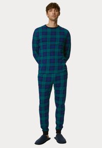 Marks & Spencer PURE SUPERSOFT CHECKED SET - Nattøj sæt - green mix