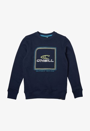 Mørkeblå O'Neill sweatshirt med rund hals, ribmanchetter og logodesign med teksten "O'NEILL" og "California Santa Cruz" foran.