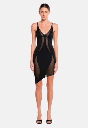 OW Collection, SWIRL MESH - Cocktailjurk - black